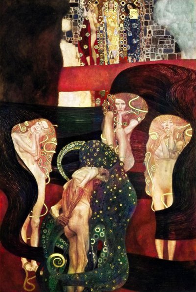 Plafondschilderingen Klimt Universiteit Wenen door Gustav Klimt