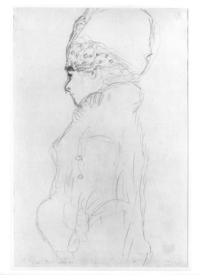 Dame met een Hoge Hoed, ca.1917 door Gustav Klimt