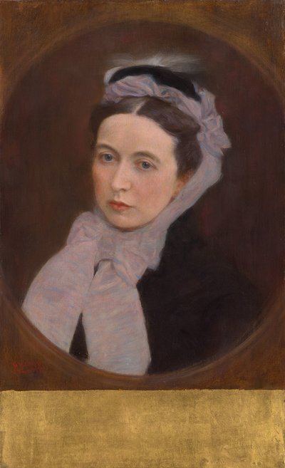 Portret van een dame met paarse sjaal, ca. 1895 door Gustav Klimt