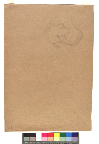 Studie van een vrouwenhoofd door Gustav Klimt