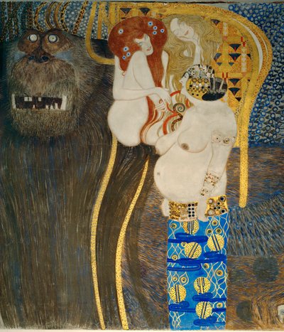 The " Beethoven Frieze ", detail door Gustav Klimt