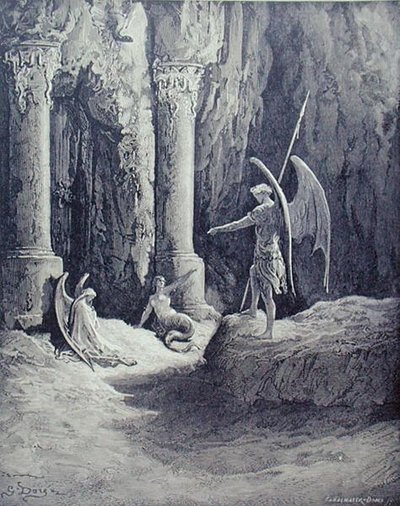 Satan aan de poorten van de hel, uit Boek II van 