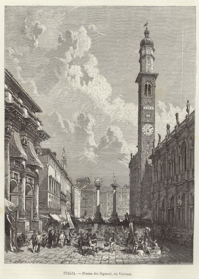 Piazza dei Signori in Vicenza door Gustave Bauernfeind