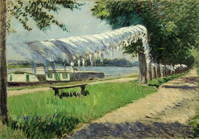 De was drogen aan de oever van de Seine, Petit Gennevilliers door Gustave Caillebotte