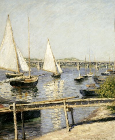 Frans: Voiliers a Argenteuil Zeilboten in Argenteuil door Gustave Caillebotte