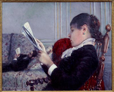 Interieur, de lezer door Gustave Caillebotte