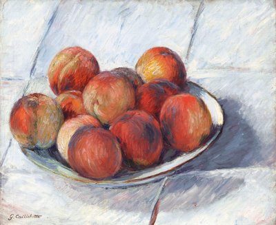 Het bord perziken, ca. 1882 door Gustave Caillebotte