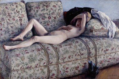 Naakt op een bank door Gustave Caillebotte