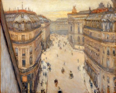 Rue Halévy, gezien vanaf de zesde verdieping door Gustave Caillebotte