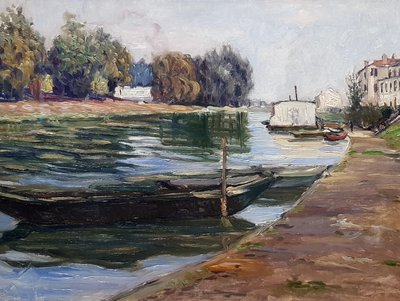 De oevers van de Seine door Gustave Caillebotte