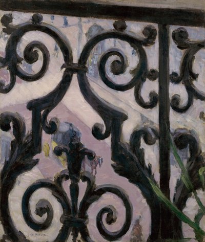 Uitzicht vanaf een balkon door Gustave Caillebotte