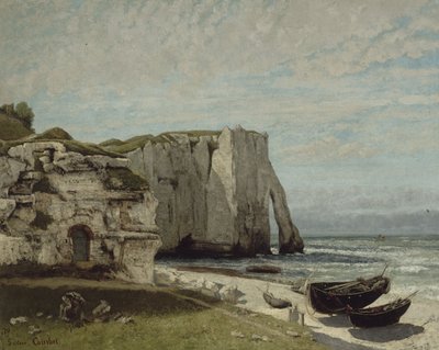 De kliffen van Etretat na de storm door Gustave Courbet