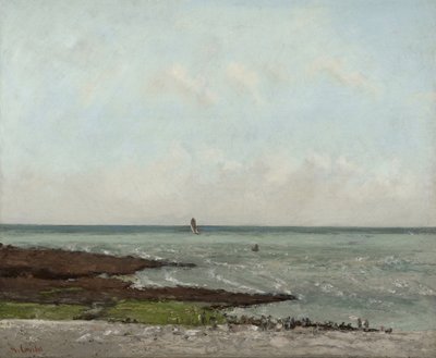 Wasvrouwen bij eb, Étretat, 1866 of 1869 door Gustave Courbet