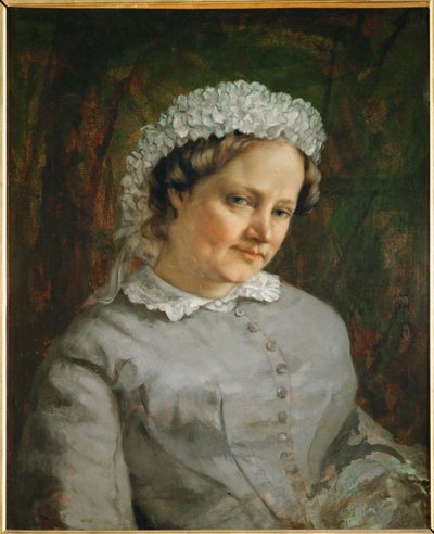 Madame Proudhon, vrouw van filosoof Pierre-Joseph Proudhon (schilderij op doek) door Gustave Courbet