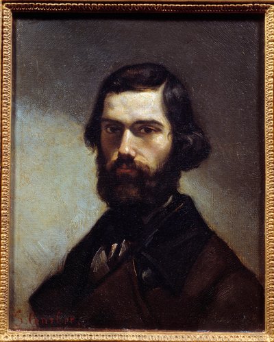 Portret van Jules Valles (1832-1885) schrijver, journalist en politicus door Gustave Courbet