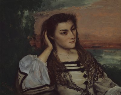 Rêverie Portret van Gabrielle Borreau, 1862 door Gustave Courbet