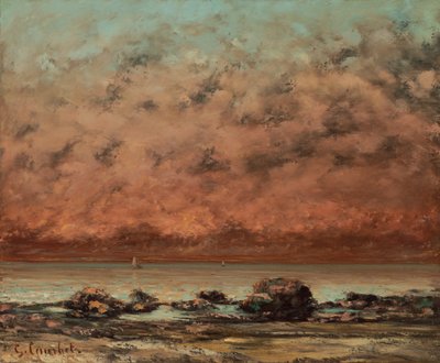 De zwarte rotsen bij Trouville door Gustave Courbet