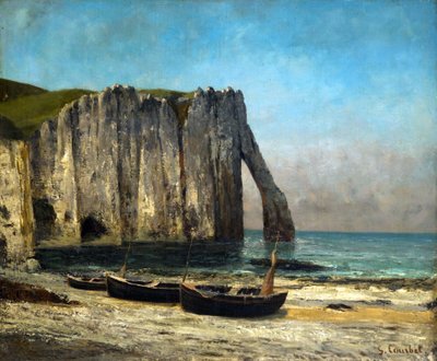 De kliffen in Étretat, 1869 door Gustave Courbet