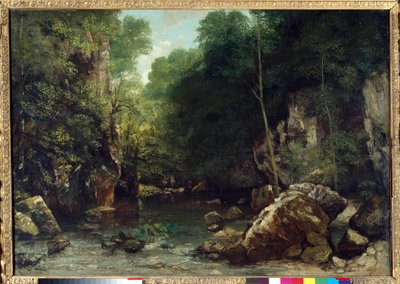 De bedekte stroom, bekend als de ingang van de Vallee du Puits-Noir, Doubs: Effect van schemering door Gustave Courbet