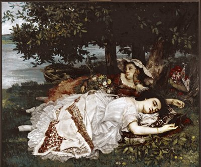 De dames van de oevers van de Seine door Gustave Courbet