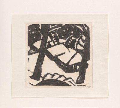 Bomen en besneeuwde daken door Gustave De Smet (signed by artist)