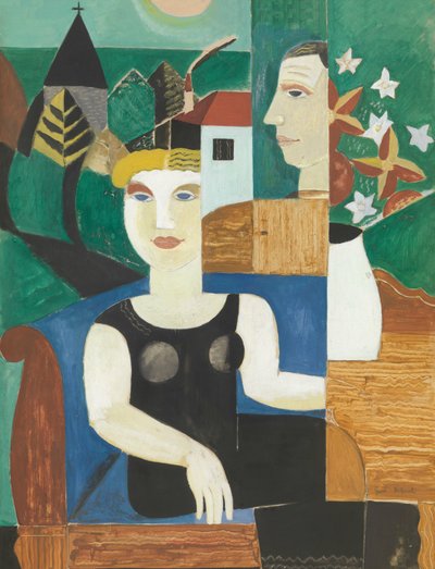 De kunstenaar en zijn vrouw in het maanlicht (Wij in Deurle) door Gustave de Smet
