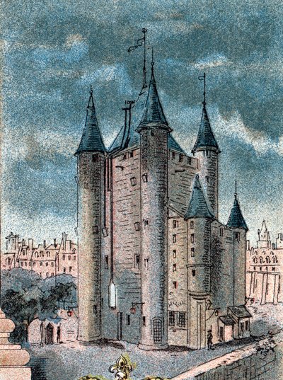 Gezicht op de Tempelgevangenis in Parijs door Gustave Demoulin