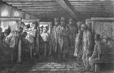 Een koffiehuis in Whitechapel, 1872 door Gustave Dore