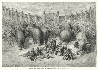 Gevangen Joden in het Circus van Alexandrië (gravure) door Gustave Dore
