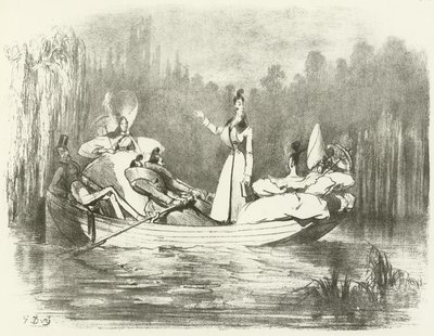 Dandyisme op het platteland (gravure) door Gustave Dore