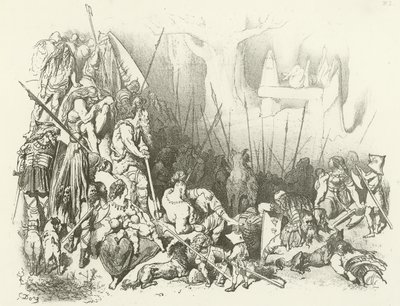 Druïdenaanbidding - Een mensenoffer (gravure) door Gustave Dore