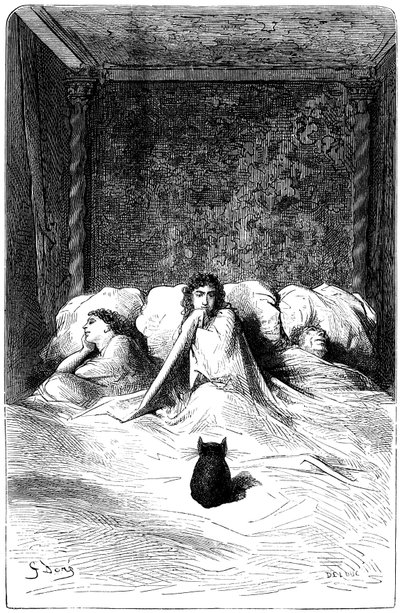Gravure door Gustave Dore die de roman van Theophile Gautier 