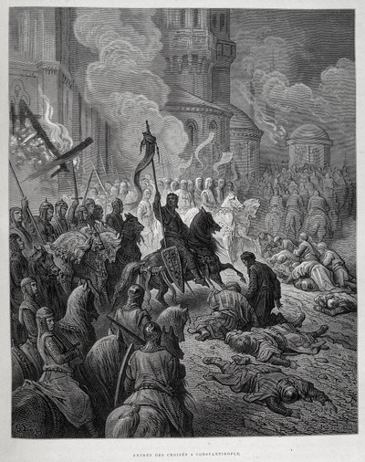 Intocht van de Kruisvaarders in Constantinopel tijdens de Vierde Kruistocht door Gustave Doré door Gustave Dore