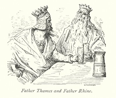 Vader Theems en Vader Rijn (gravure) door Gustave Dore