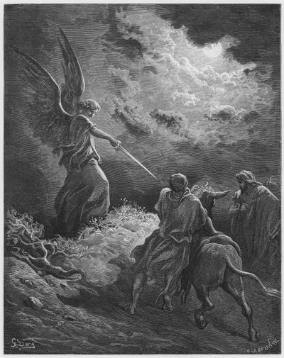 Gustave Dore Bijbel: De engel verschijnt aan Bileam door Gustave Dore