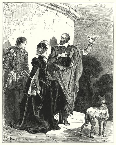 Hij vertelde de hertog en hertogin zijn gevoelens en vroeg hun toestemming om te vertrekken door Gustave Dore