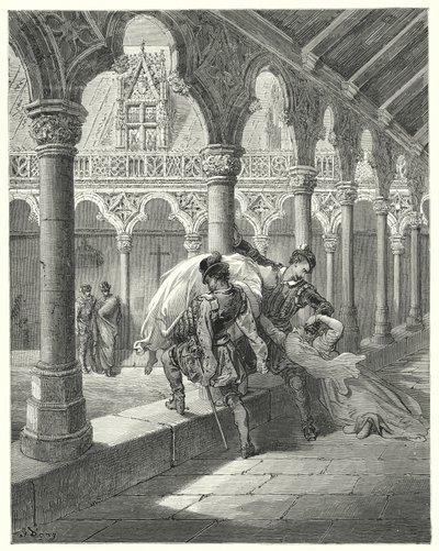 Lucinda valt flauw als ze zich in zijn macht bevindt door Gustave Dore