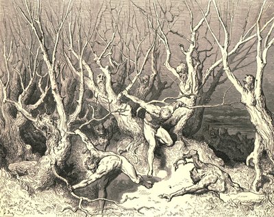 Haast nu, riep de voorste, haast je nu dood! door Gustave Dore