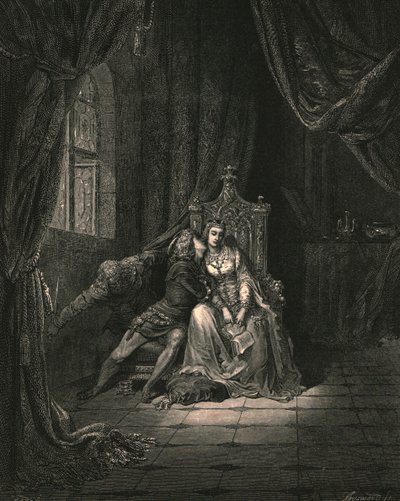 In zijn bladeren lazen we die dag niet meer, ca. 1890 door Gustave Dore