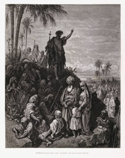 Johannes de Doper predikt, Illustratie uit de Dore Bijbel door Gustave Dore