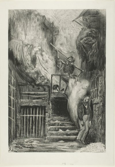 La Rue de la Vieille Lanterne: De zelfmoord van Gérard de Nerval door Gustave Dore