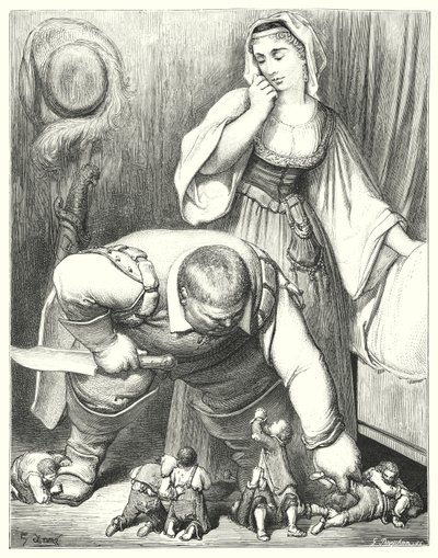 Le Petit Poucet; Klein Duimpje (gravure) door Gustave Dore