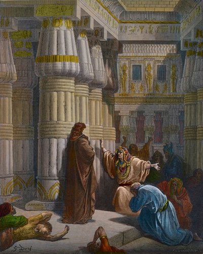 Farao roept Mozes door Gustave Dore
