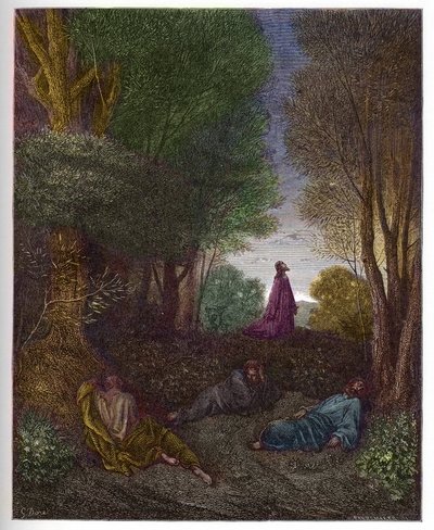 Gebed van Jezus in de Hof van Olijven - gravure in 
