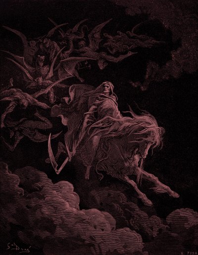 Openbaring: Visioen van de Dood, door Gustave Doré - Bijbel door Gustave Dore