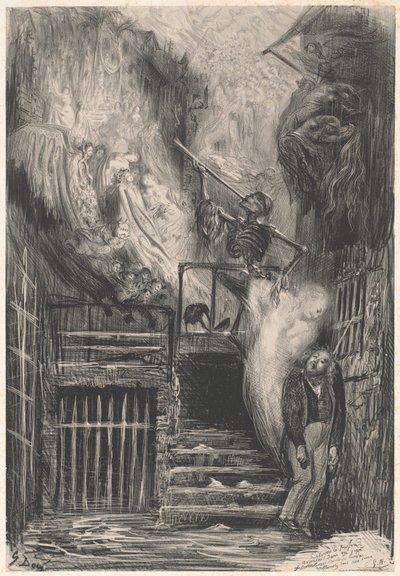 Rue de la Vieille lanterne [De Zelfmoord van Gérard de Nerval] door Gustave Dore