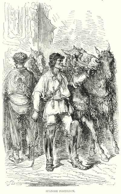 Spaans postiljon (gravure) door Gustave Dore