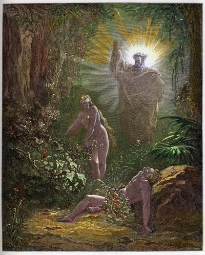 De schepping van Eva - Genesis 2 door Gustave Dore