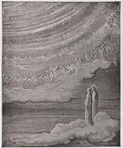 De Goddelijke Komedie, Paradiso, Canto 28: Het fonkelende leger van de hemel - door Dante Alighieri - Illustratie door Gustave Doré door Gustave Dore