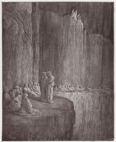 De Goddelijke Komedie (La Divina Commedia, La Divine Comedie), Purgatorio, Canto 13: Sapia reinigt zijn schuldige leven - door Dante Alighieri (1265-1321) - Illustratie door Gustave Doré (1832-1883) door Gustave Dore